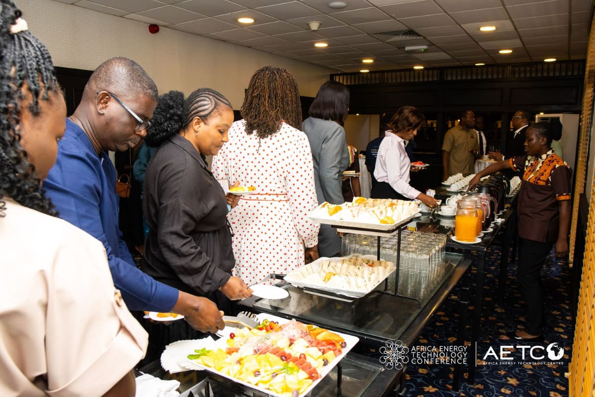 Guests at the breakfast buffet at the Centre's breakfast meeting for AETC 2025, Labadi Beach Hotel, Accra, November 2024