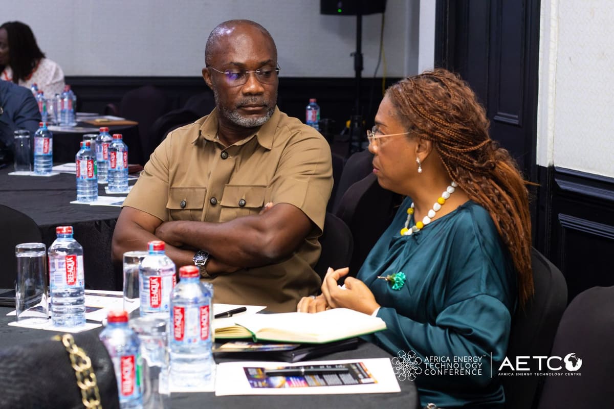 Guests listen at a table at the Centre's breakfast meeting for AETC 2025, Labadi Beach Hotel, Accra, November 2024