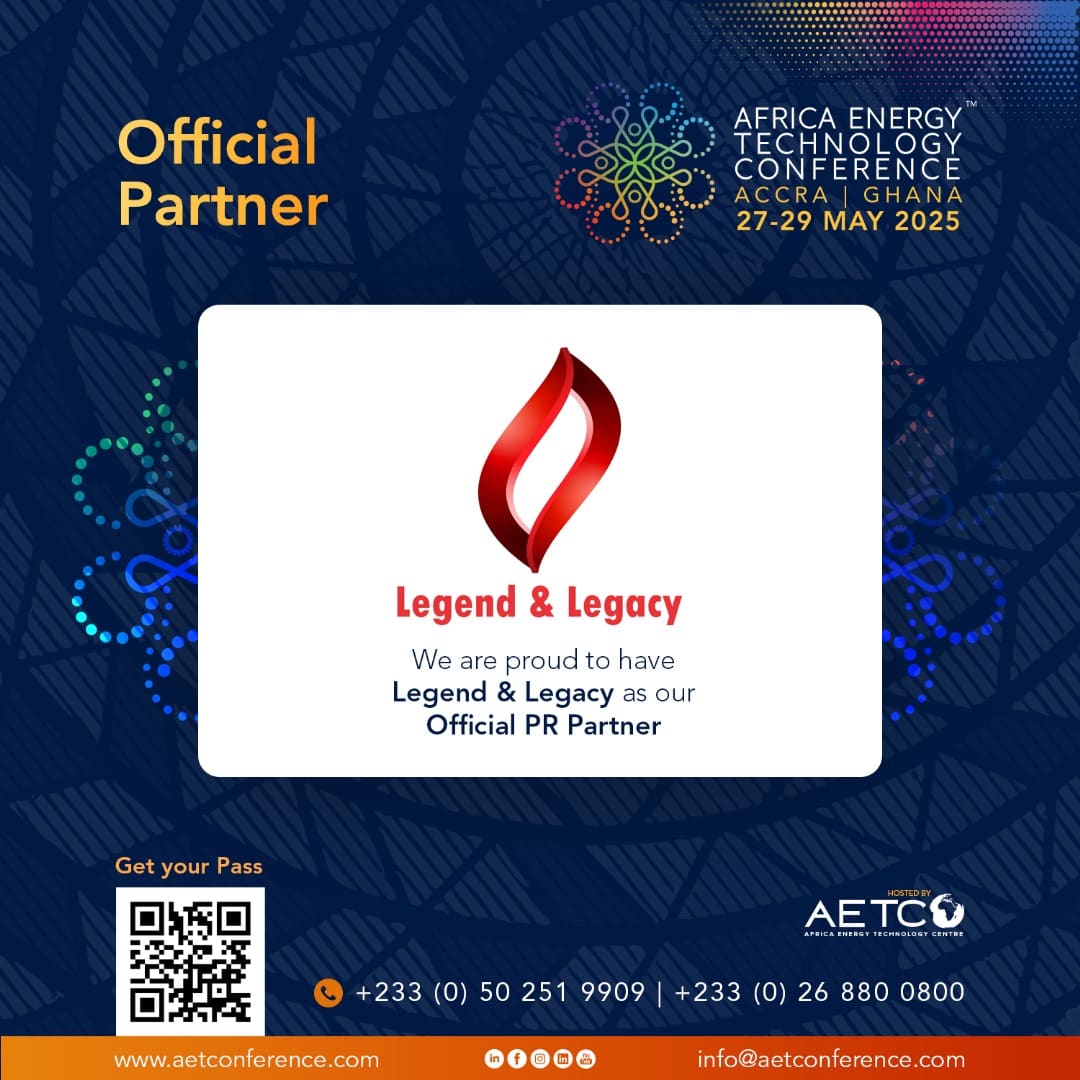 Announcement graphic naming Legend & Legacy as the conference's Official PR Partner for AETC 2025