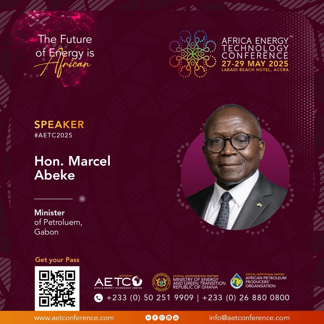 Speaker graphic for AETC 2025: Hon. Marcel Abéké, Minister of Petroleum of the Gabonese Republic