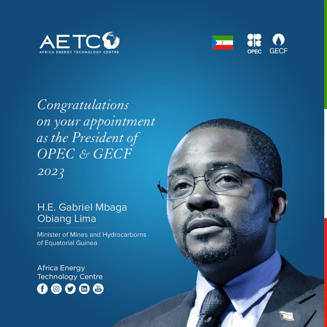 A congratulation card for H.E. Gabriel Mbaga Obiang Lima on his appointment as President of OPEC and the GECF for 2023