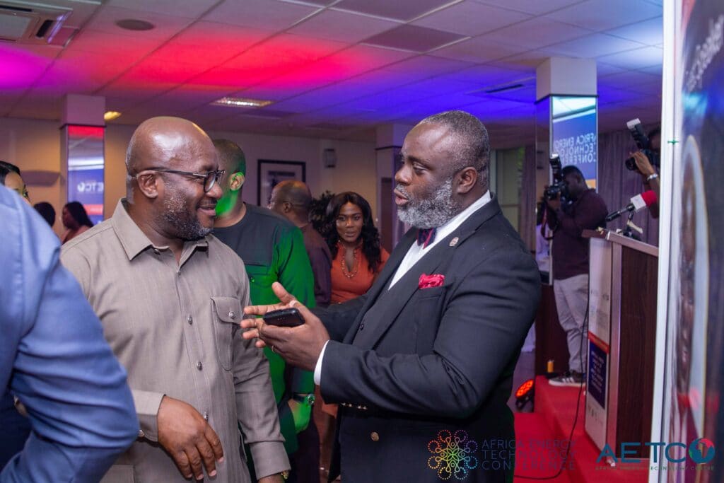 Guests greet one another at the press launch of the first Africa Energy Technology Conference, Alisa Hotel, Accra, June 2023