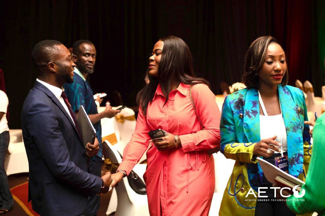 Guests talk and laugh together at the launch of the Minerals Income Investment Fund's Women in Mining scholarship scheme, 2024