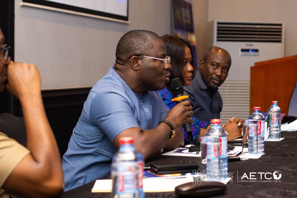 Guests at a table take part in the discussion at the Centre's breakfast meeting for AETC 2025, Labadi Beach Hotel, Accra, November 2024
