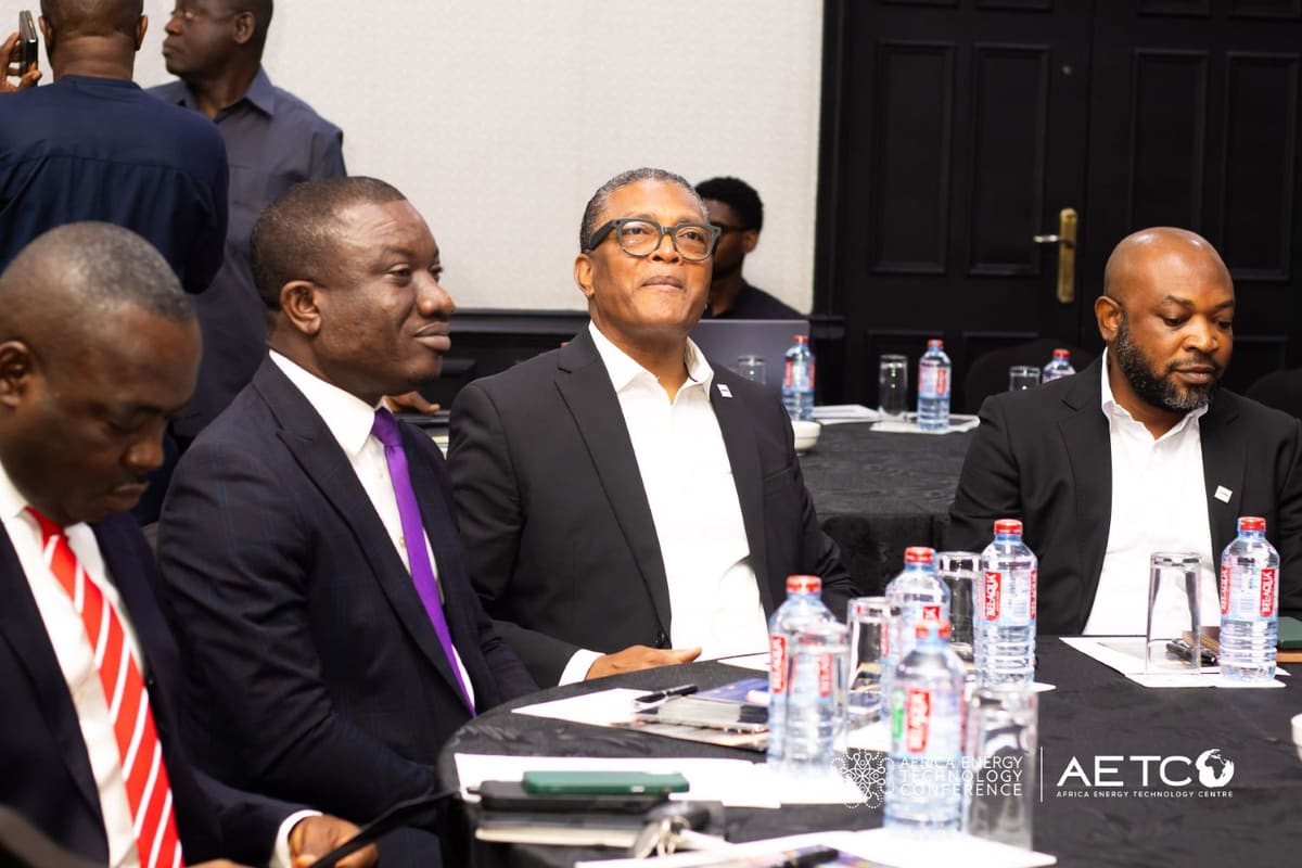 Guests seated at a table listen at the Centre's breakfast meeting for AETC 2025, Labadi Beach Hotel, Accra, November 2024